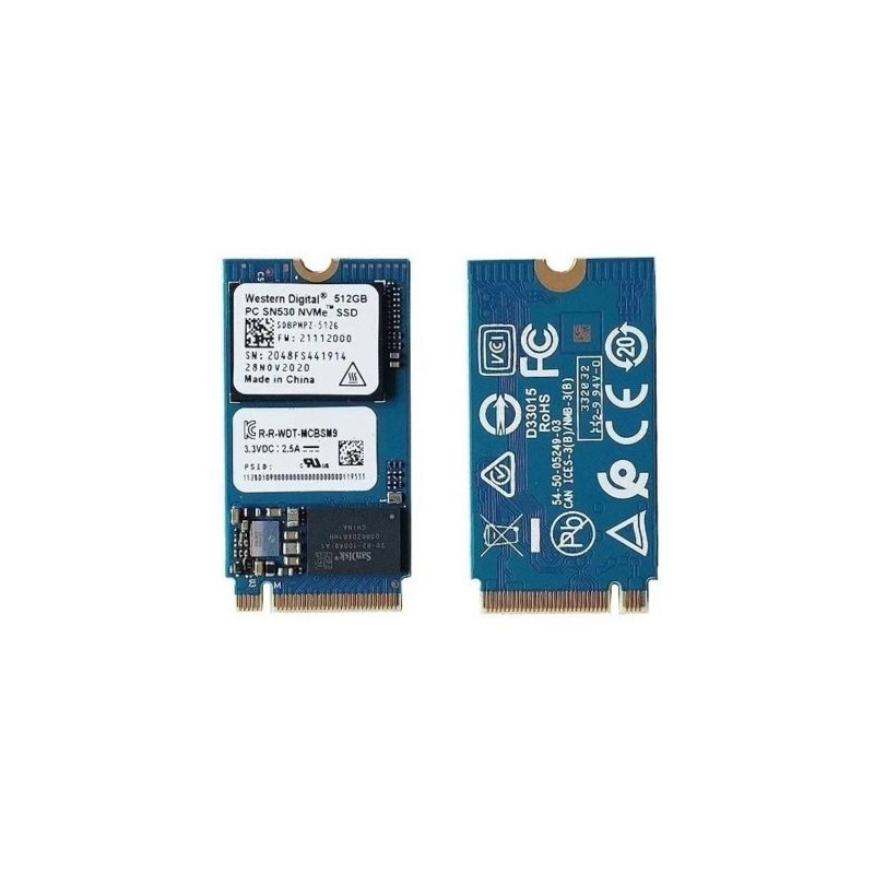 UNIDAD DE ESTADO SÓLIDO SSD WESTERN DIGITAL SN530 DE 512GB M.2 2242 NVME, SDBPMPZ-512G