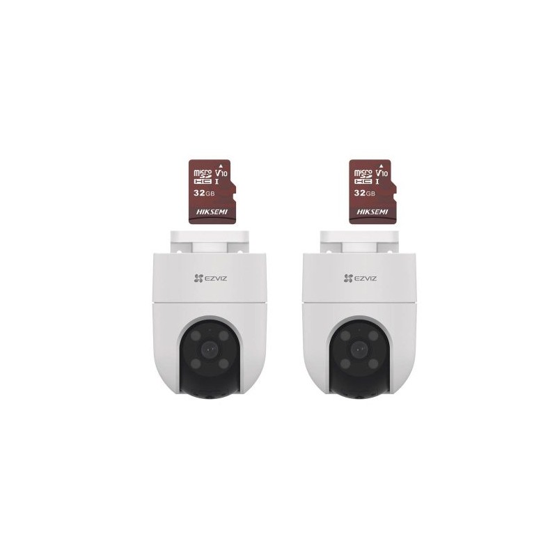 KIT DE CAMARAS DE SEGURIDAD WIFI IP EZVIZ SMART WIFI DOMO IR PARA INTERIORES/EXTERIORES H8C, ALÁMBRICO/INALÁMBRICO, 1920X1080 FU