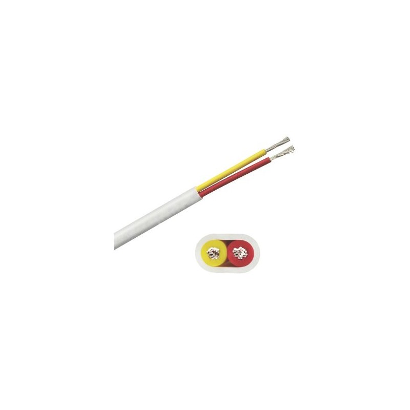 ROLLO DE CABLE PLANO COBRA WIRE & CABLE GRADO MARINO CALIBRE 16, DE 2 CONDUCTORES (ROJO Y AMARILLO) DE 100 PIES (30.48 M), B7W16