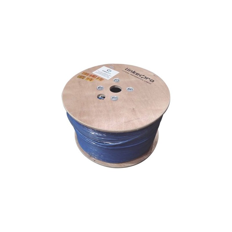 BOBINA LINKEDPRO BY EPCOM DE 1000 METROS CABLE CAT6+ CALIBRE 23 EXTERIOR, ALTO DESEMPEÑO, ETL,UL, COLOR AZUL, SUPER FLEXIBLE, DE