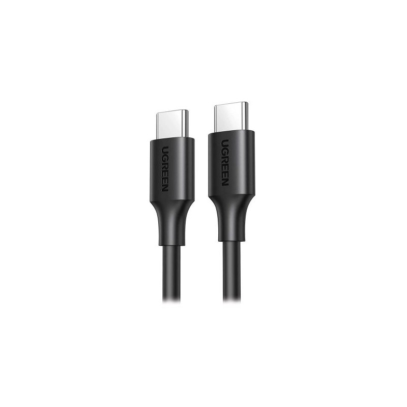 CABLE UGREEN USB-C A USB-C, 1 METRO, CARGA RÁPIDA DE HASTA 60W, TRANSFERENCIA DE DATOS DE 480 MBPS, PD3.0, QC 4.0/3.0/2.0, FPC, 