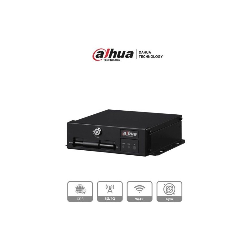 DVR MÓVIL DAHUA WIFI 1080P CON IA, 4 CANALES ANÁLOGOS + 1 IP, 1080P, COMUNICACIÓN 3G,4G, WI-FI, SOPORTA DSM, ADAS, BSD, RECONOCI
