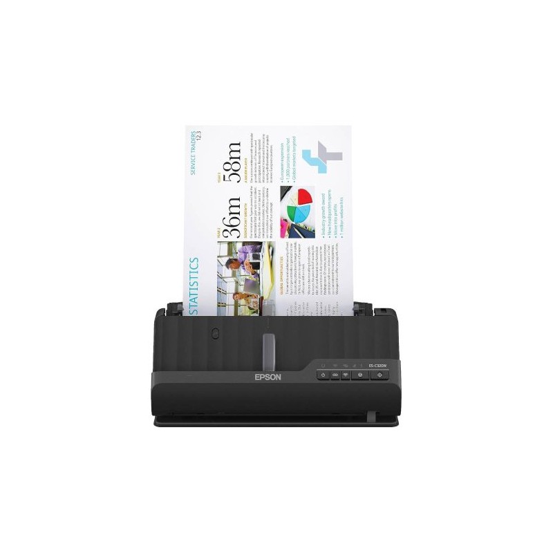 ESCÁNER COMPACTO DE DOCUMENTOS DE COMPUTADORA EPSON WORKFORCE ES-C320W CON ESCANEO DE 2 CARAS, CONEXIÓN WIFI, ALIMENTADOR AUTOMÁ
