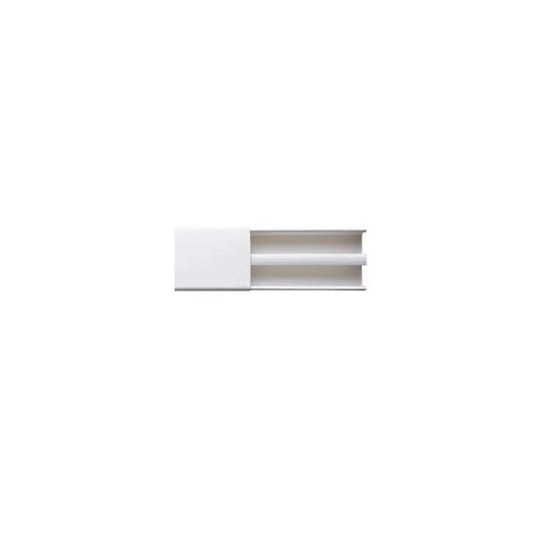 CANALETA BLANCA DOS VÍAS, DE PVC AUTO EXTINGUIBLE, 48 X 16 X TRAMO 2.5M