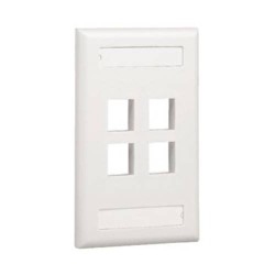 PLACA PARA PARED PANDUIT, 4 PUERTOS, BLANCO, NK4FWHY