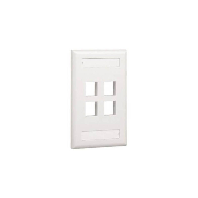 PLACA PARA PARED PANDUIT, 4 PUERTOS, BLANCO, NK4FWHY