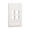 PLACA PARA PARED PANDUIT, 4 PUERTOS, BLANCO, NK4FWHY
