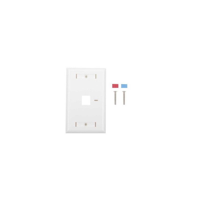 PLACA DE PARED DE 1 PUERTO LINKEDPRO, KEYSTONE, CON ESPACIO PARA ETIQUETA, COLOR BLANCO, LP-FP-21
