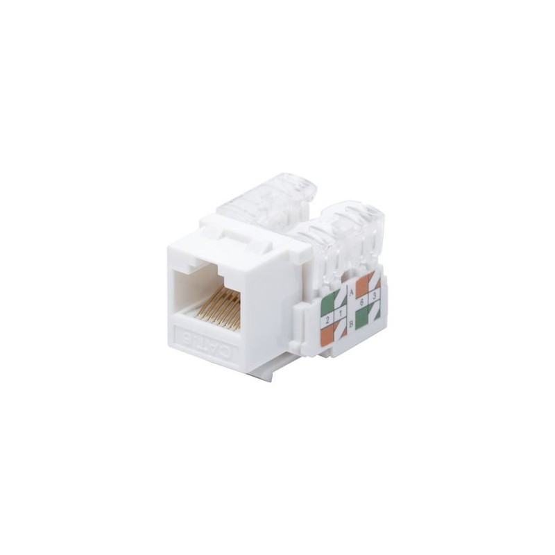 MÓDULO JACK KEYSTONE CAT6 CON TERMINACIÓN 110 PUNCHDOWN PARA FACEPLATE COLOR BLANCO