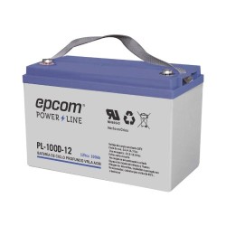 BATERÍA ACUMULADOR EPCOM 12V, 100AH TECNOLOGÍA VRLA AGM CICLO PROFUNDO PARA APLICACIONES FOTOVOLTAICAS TERMINALES TIPO M6 ( HEX 