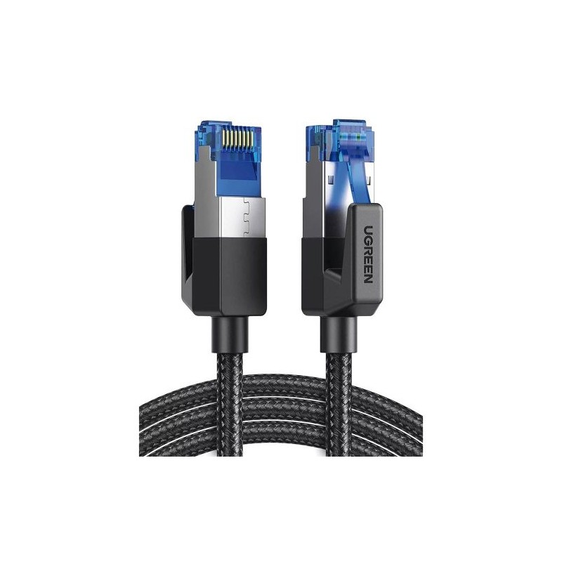 CABLE ETHERNET CAT8 CLASS? F/FTP DE 2 METROS CON MALLA DE NYLON, ALTA VELOCIDAD DE HASTA 40 GBPS, IDEAL PARA REDES DE ALTA DEMAN