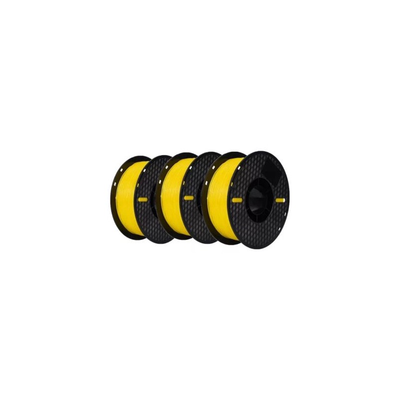 FILAMENTO TPU FLEXIBLE PARA IMPRESORAS 3D 1.75 MM, 3KG, 340M, DUREZA 95A, COLOR AMARILLO