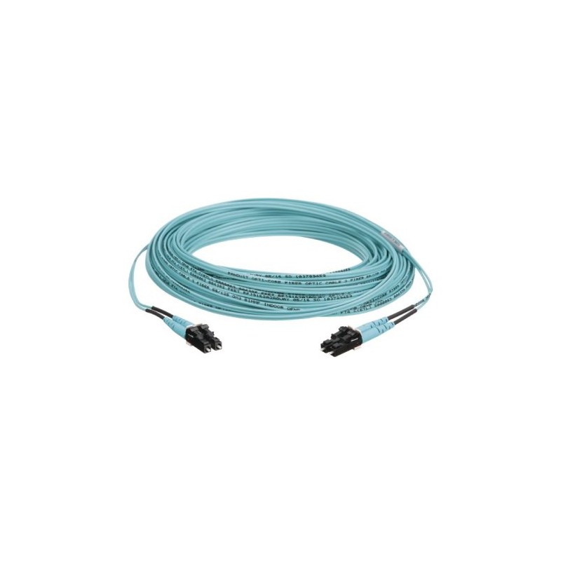 CABLE DE FIBRA ÓPTICA MULTIMODO 50/125 OM4 LC-LC DÚPLEX DE 20 METROS, COLOR AQUA, OFNR RISER, ENVÍO LOCAL EN TIJUANA, FZ2ERLNLNS