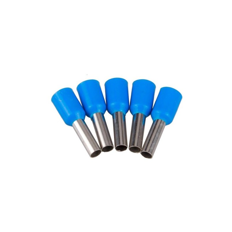 ZAPATA TIPO FERRUL AISLADA, E2508, 2.5 MM², 1000 PIEZAS PARA CABLE DE 14 AWG CONECTOR TIPO TUBO, COLOR AZUL