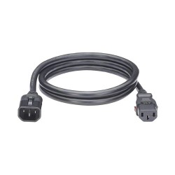 CABLE DE ALIMENTACIÓN ELÉCTRICA CON BLOQUEO DE SEGURIDAD, DE IEC C14 A IEC C13, 1.2 METROS DE LARGO, COLOR NEGRO, PAQUETE DE 10 