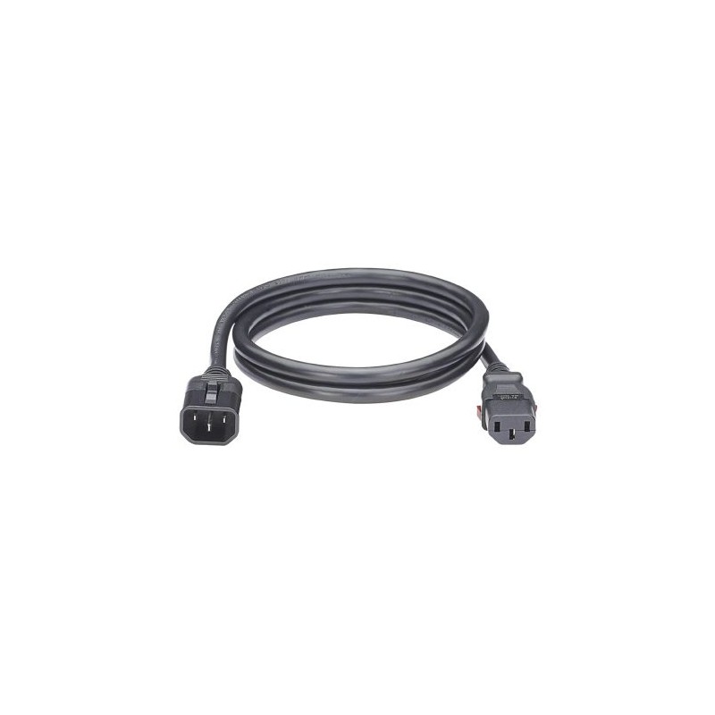 CABLE DE ALIMENTACIÓN ELÉCTRICA CON BLOQUEO DE SEGURIDAD, DE IEC C14 A IEC C13, 1.2 METROS DE LARGO, COLOR NEGRO, PAQUETE DE 10 
