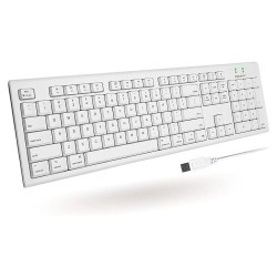 MACALLY TECLADO USB DE TAMAÑO COMPLETO CON CABLE PARA MAC MINI/PRO, COMPUTADORA DE COMPUTADORA IMAC, MACBOOK PRO/AIR CON 16 TECL