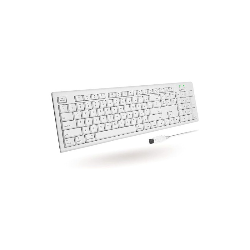 MACALLY TECLADO USB DE TAMAÑO COMPLETO CON CABLE PARA MAC MINI/PRO, COMPUTADORA DE COMPUTADORA IMAC, MACBOOK PRO/AIR CON 16 TECL