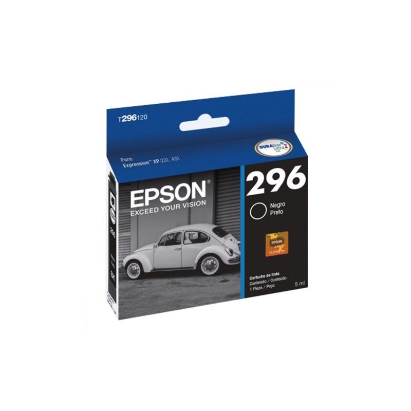 CARTUCHO EPSON 296 NEGRO 4ML 130 PÁGINAS, C13T296120