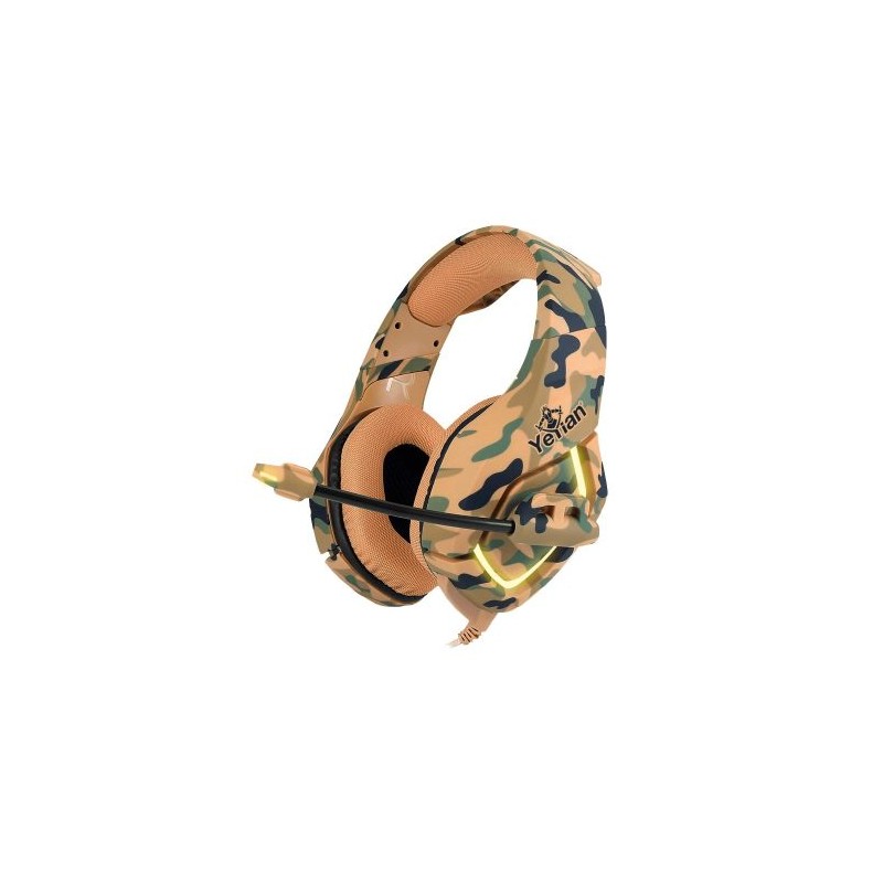 AUDÍFONOS GAMER YEYIAN FORCE S3000 PARA XBOX ONE/PS5/PS4/PC, ALÁMBRICO, 2.2 METROS, 3.5MM, CAMUFLAJE, YDF-33401D