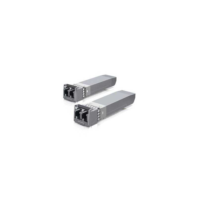 MÓDULO TRANSCEPTOR UBIQUITI NETWORKS UFIBER SFP+10G, LC, 10000 MBIT/S, 850NM, 300M, 2 PIEZAS, UACC-OM-MM-10G-D-2