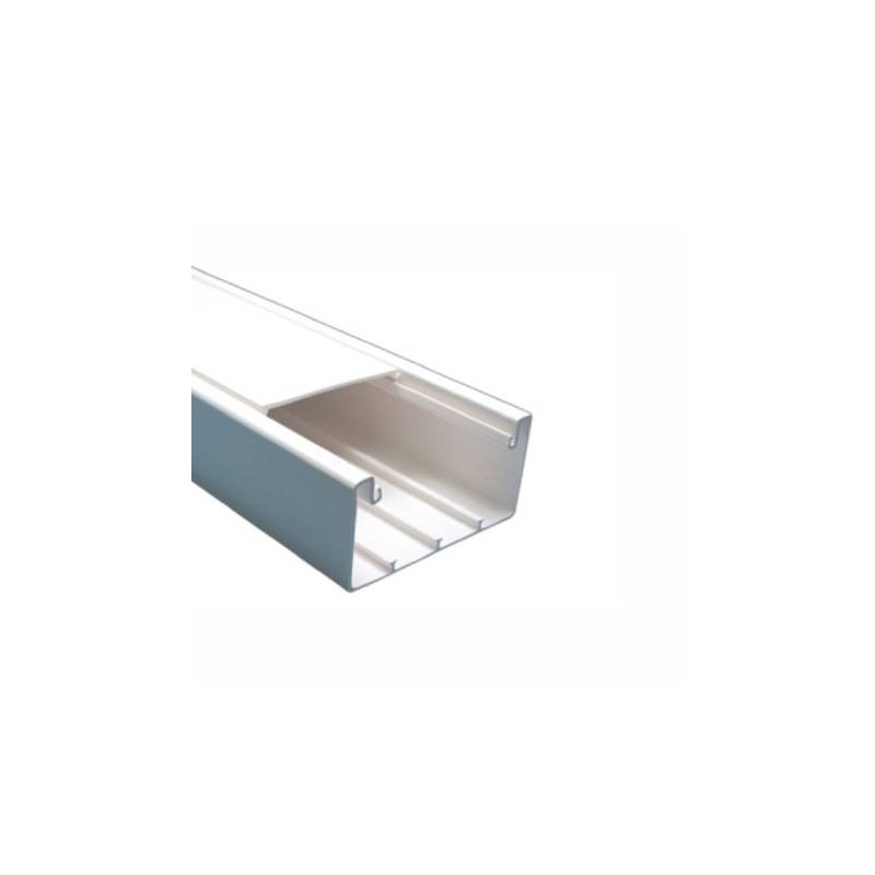 CANALETA CON TAPA EN COLOR BLANCO DE PVC AUTO EXTINGUIBLE 100 X 52 X 2500MM 5501-01250