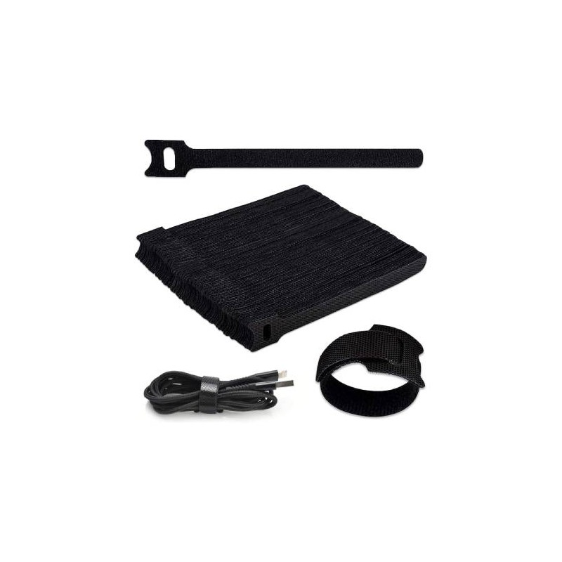 CINCHO SUJA CABLES, BRIDA CON VELCRO REUTLIZABLE 200 PZS