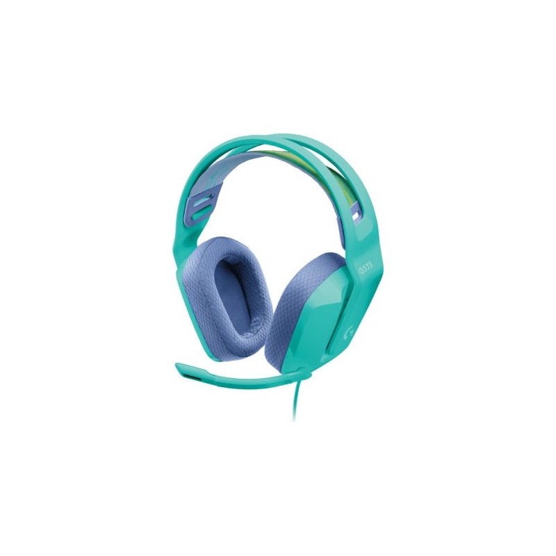AUDÍFONOS GAMER LOGITECH G335 PARA PC/XBOX/PS4/NINTENDO SWITCH, ALÁMBRICO, 3.5MM, MENTA, 981-001023