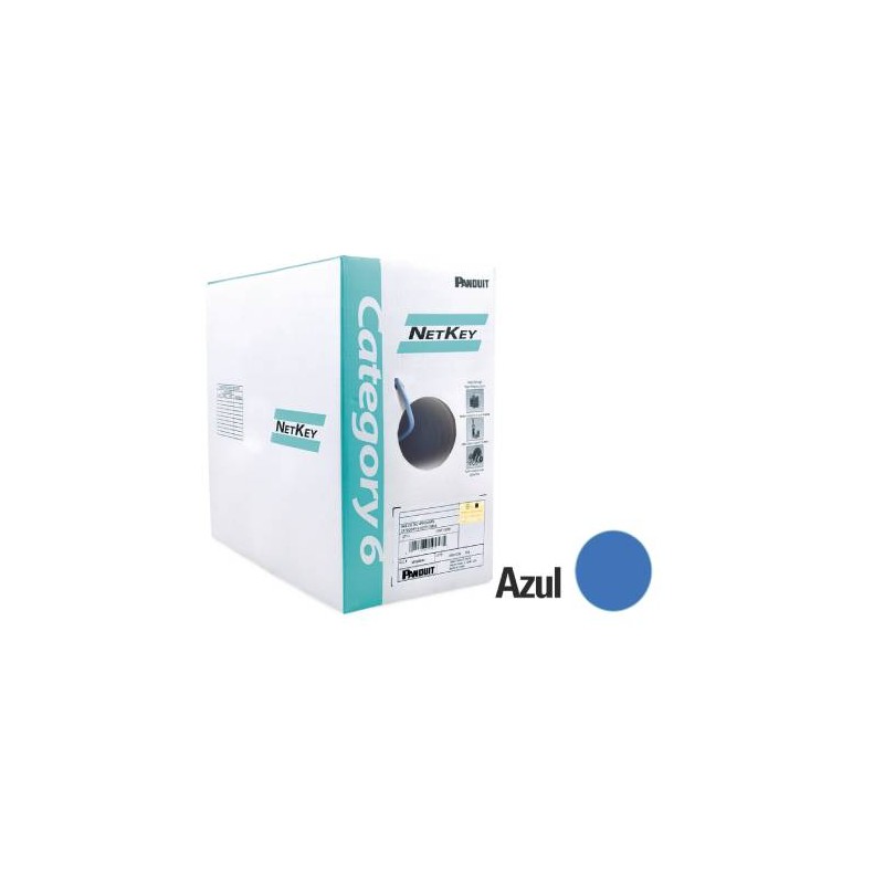 BOBINA DE CABLE PANDUIT CAT5E UTP 4 PARES, 305 METROS, AZUL, INTERIOR, NUC5C04BU-CE