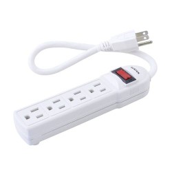 BARRA MULTICONTACTO SURTEK 136200, 4 CONTACTOS, 15A, 125V, 50CM, BLANCO, 136200