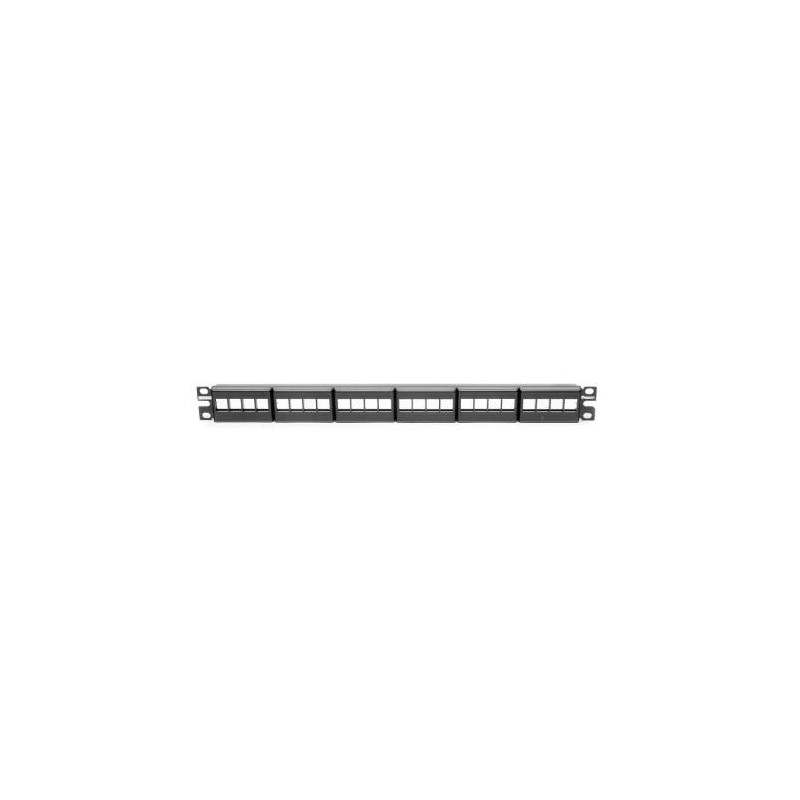 PANDUIT PANEL DE PARCHEO MODULAR PLANO (SIN CONECTORES), 24 PUERTOS RJ-45, 1U, NEGRO, NKFP24Y