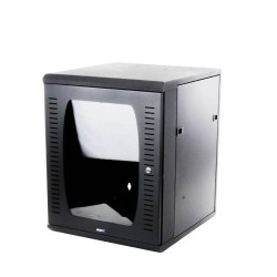 GABINETE LINKEDPRO PARA MONTAJE EN PARED, 12 UNIDADES DE RACK, DE 19IN, PUERTA DE CRISTAL TEMPLADO, FABRICADO EN ACERO, SR-1912-