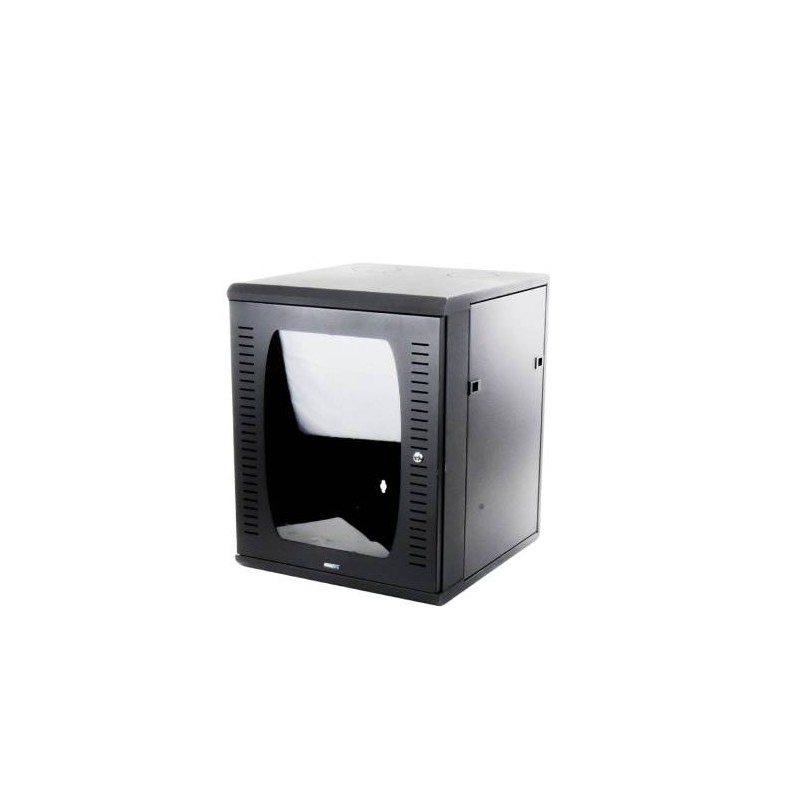 GABINETE LINKEDPRO PARA MONTAJE EN PARED, 12 UNIDADES DE RACK, DE 19IN, PUERTA DE CRISTAL TEMPLADO, FABRICADO EN ACERO, SR-1912-
