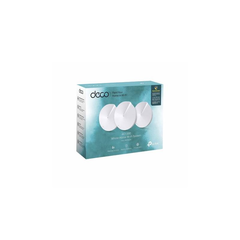 ROUTER TP-LINK ETHERNET DE BANDA DUAL AC1300 DECO M5 CON WI-FI MESH, 1300MBIT/S, 2X RJ-45, 2.4/5GHZ – 3 PIEZAS