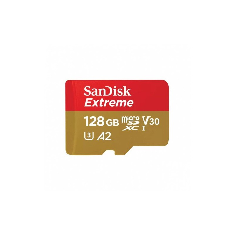 MEMORIA FLASH SANDISK EXTREME, 128GB MICROSDXC UHS-I CLASE 10, SDSQXAA-128G-GN6MA