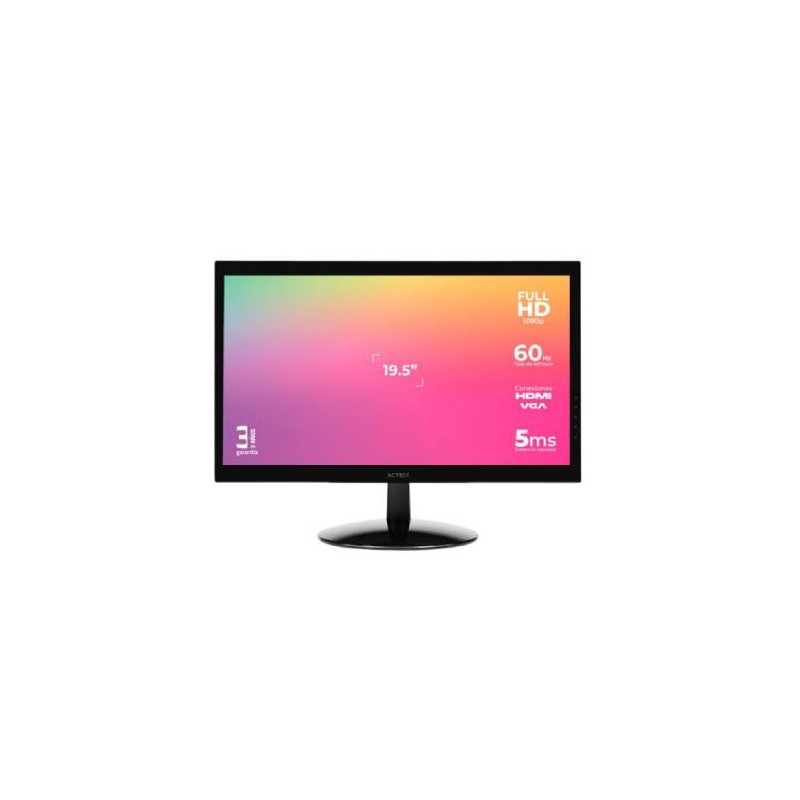 MONITOR ACTECK AC-933865 LED 19.5?, HD, 60HZ, HDMI, NEGRO, AC-933865