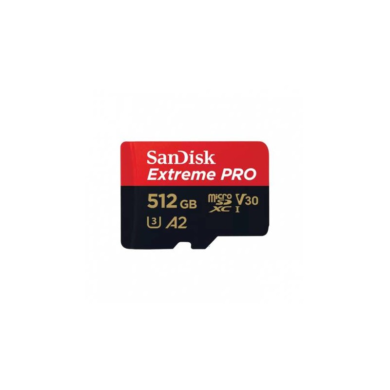 MEMORIA FLASH SANDISK EXTREME PRO, 512GB MICROSDXC UHS-I CLASE 10, SDSQXCD-512G-GN6MA
