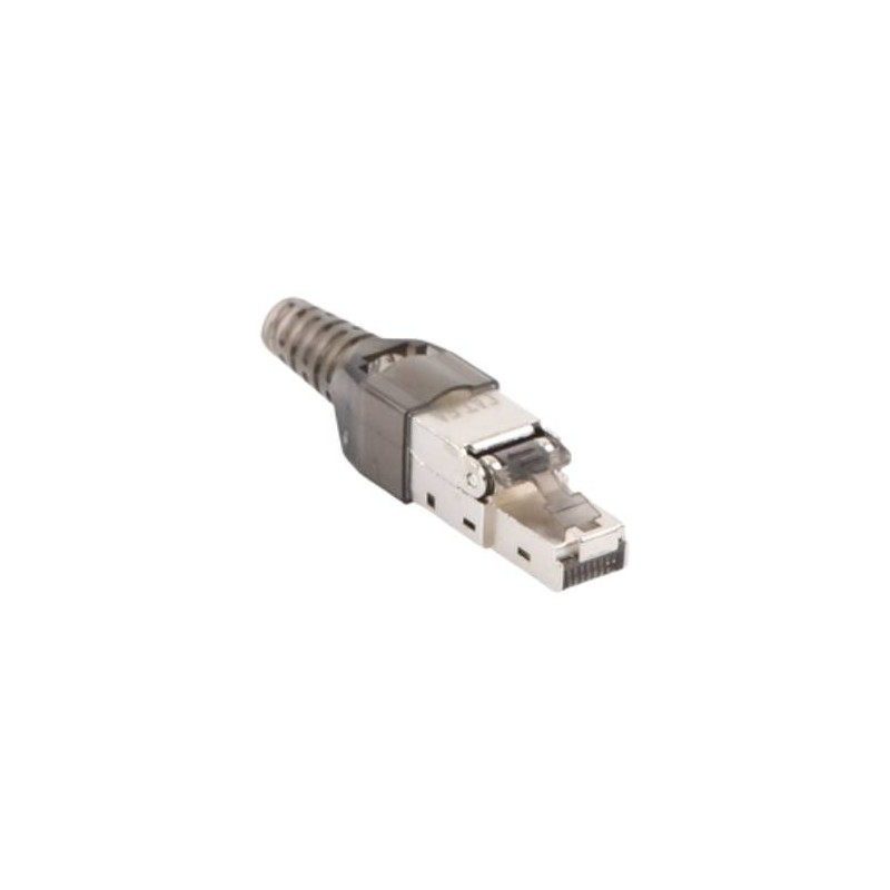 PLUG RJ45 LINKEDPRO BLINDADO CATEGORÍA 6A,  CONECTOR CAT6A RJ-45, SIN HERRAMIENTA, PARA TERMINACIÓN EN CAMPO, GRIS, LPKJ6A17S
