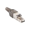 PLUG RJ45 LINKEDPRO BLINDADO CATEGORÍA 6A,  CONECTOR CAT6A RJ-45, SIN HERRAMIENTA, PARA TERMINACIÓN EN CAMPO, GRIS, LPKJ6A17S