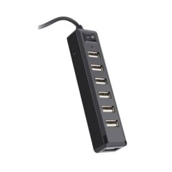 HUB USB USB 2.0 DE 7 PUERTOS, NEGRO, USB-537