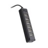 HUB USB USB 2.0 DE 7 PUERTOS, NEGRO, USB-537