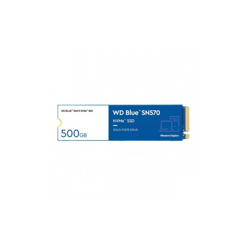 UNIDAD DE ESTADO SOLIDO SSD WESTERN DIGITAL WD BLUE SN570 NVME, 500GB, PCI EXPRESS 3.0, M.2, WDS500G3B0C