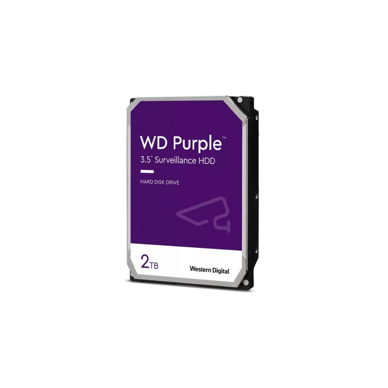 DISCO DURO PARA VIDEOVIGILANCIA WESTERN DIGITAL WD PURPLE 3.5”, 2TB, SATA III, 6 GBIT/S, 5400RPM, 64MB CACHÉ, WD23PURZ
