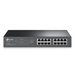 SWITCH TP-LINK GIGABIT ETHERNET TL-SG1016PE, 16 PUERTOS 10/100/1000 MBPS, 32 GBIT/S, 8000 ENTRADAS – ADMINISTRABLE, TL-SG1016PE