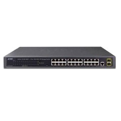 SWITCH PLANET GIGABIT ETHERNET GS-4210-24T2S, 24 PUERTOS 10/100/1000 + 2 PUERTOS SFP, 52 GBIT/S, 8000 ENTRADAS – ADMINISTRABLE, 