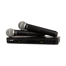 KIT MICRÓFONO SHURE BLX288/PG58, INALÁMBRICO, XLR, NEGRO, HASTA 14 HORAS DE AUTONOMÍA, BLX288/PG58