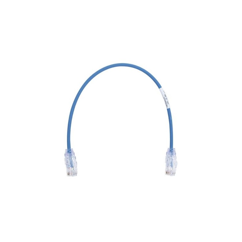 CABLE DE PARCHEO PANDUIT TX6, UTP CAT6, DIÁMETRO REDUCIDO (28AWG), COLOR AZUL, 1FT, UTP28SP1BU