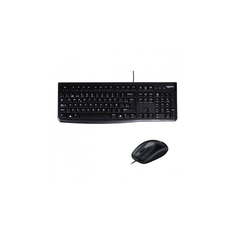 KIT DE TECLADO Y MOUSE LOGITECH MEDIA COMBO MK120, ESTÁNDAR, NEGRO, 1000 DPI