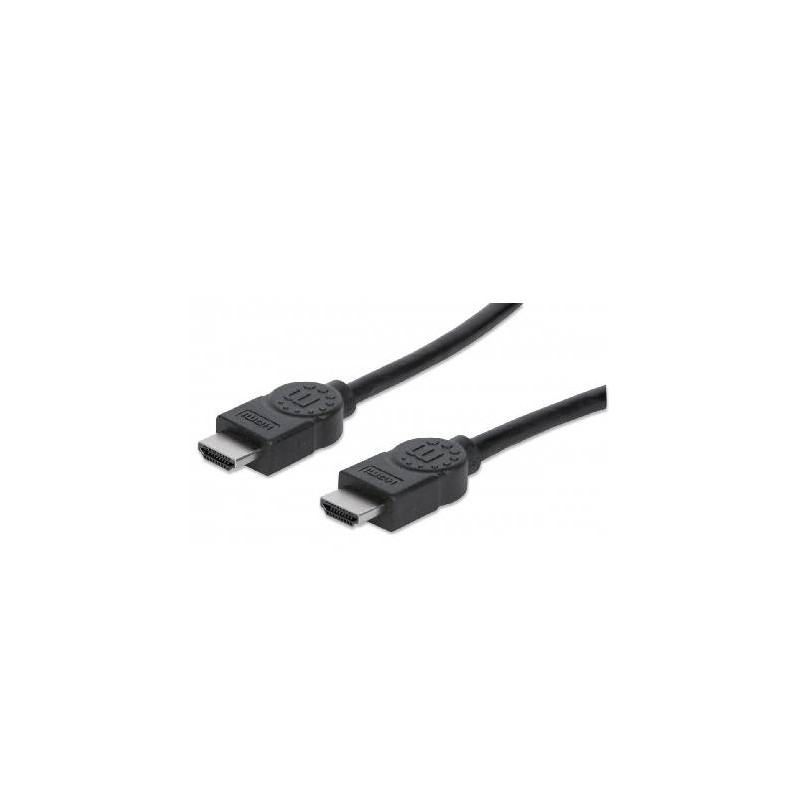 CABLE MANHATTAN HDMI M-M ALTA VELOCIDAD BLINDADO 5M, 4K, 30HZ, 3D, COLOR NEGRO