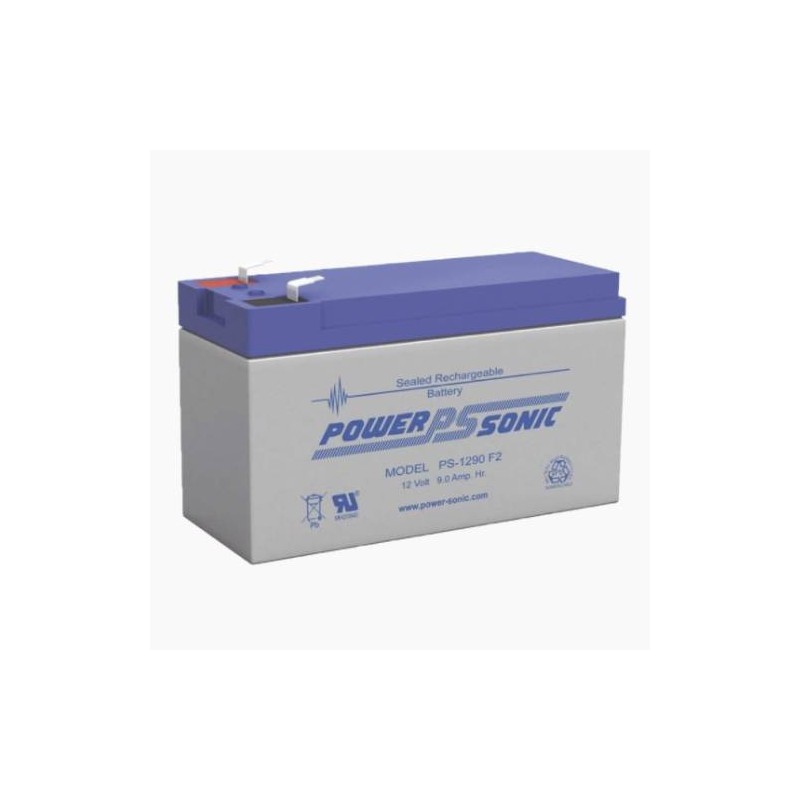 BATERÍA DE REEMPLAZO POWER-SONIC PARA NO BREAK PS-1290-F2, 12V, 9AH, TECNOLOGÍAS AGM/VRLA, 5 AÑOS VIDA ÚTIL, PS-1290-F2